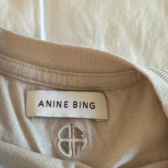 Anine Bing Tan Muscle Tee with Black Graphic - Picture 3 of 3